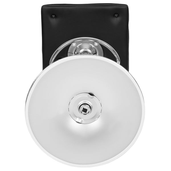 English Elm Vincent Modern Adjustable Bar Stool with Mid-Back Support, 360° Swivel Seat and Stylish Footrest Black Vinyl/Chrome Frame CH-92023-1-BK-GG