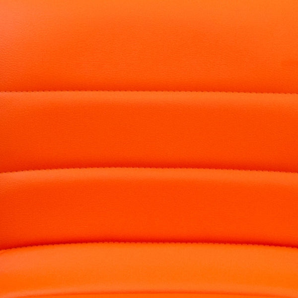 English Elm Vincent Modern Adjustable Bar Stool with Mid-Back Support, 360° Swivel Seat and Stylish Footrest Orange Vinyl/Chrome Frame CH-92023-1-ORG-GG