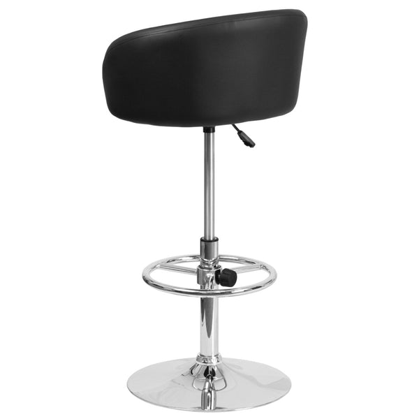 English Elm Luis Adjustable Height Barstool - Stylish Black Vinyl with Chrome Base for Modern Home & Comfort CH-TC3-1066L-BK-GG