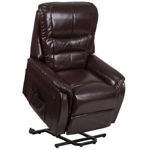 English Elm HERCULES Series Remote Lift Recliner for Comfort, Support, and Easy Transitions for Seniors Brown LeatherSoft CH-US-153062L-BRN-LEA-GG