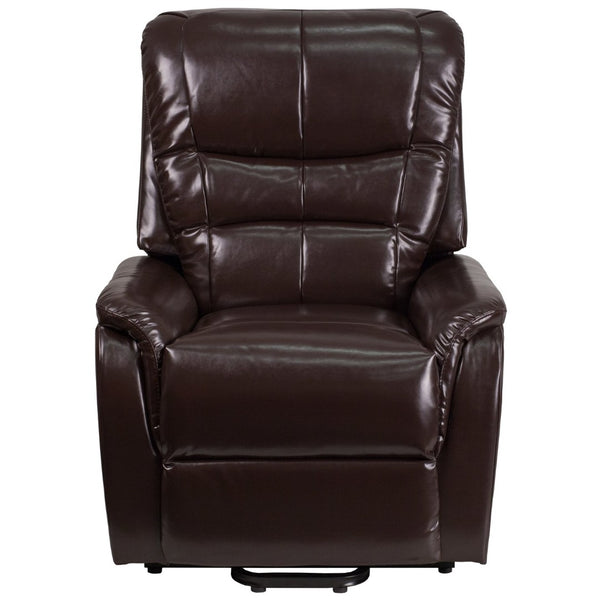 English Elm HERCULES Series Remote Lift Recliner for Comfort, Support, and Easy Transitions for Seniors Brown LeatherSoft CH-US-153062L-BRN-LEA-GG