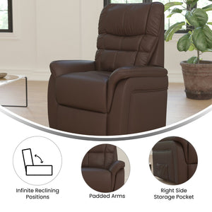 English Elm HERCULES Series Remote Lift Recliner for Comfort, Support, and Easy Transitions for Seniors Cognac LeatherSoft CH-US-153062L-CGN-LEA-GG