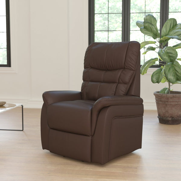 English Elm HERCULES Series Remote Lift Recliner for Comfort, Support, and Easy Transitions for Seniors Cognac LeatherSoft CH-US-153062L-CGN-LEA-GG