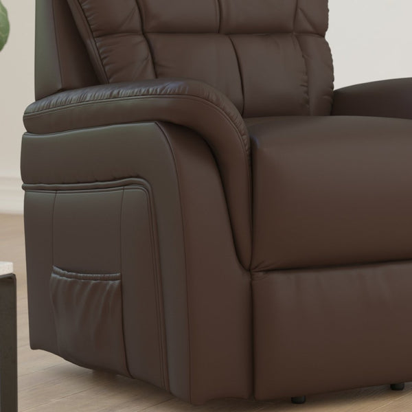 English Elm HERCULES Series Remote Lift Recliner for Comfort, Support, and Easy Transitions for Seniors Cognac LeatherSoft CH-US-153062L-CGN-LEA-GG