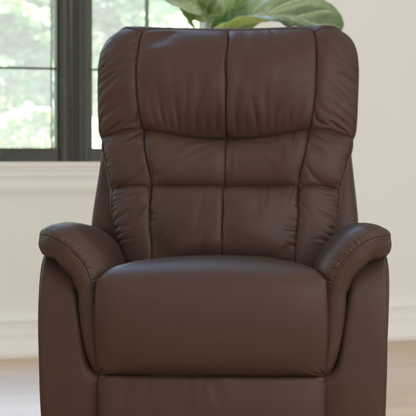 English Elm HERCULES Series Remote Lift Recliner for Comfort, Support, and Easy Transitions for Seniors Cognac LeatherSoft CH-US-153062L-CGN-LEA-GG