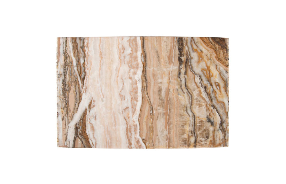 Phillips Collection Onyx Pedestal Table – Stunning Natural Brown Design, Artisan Crafted For Elegant Home Décor! Multi Colored Stone ,Onyx Ch108710
