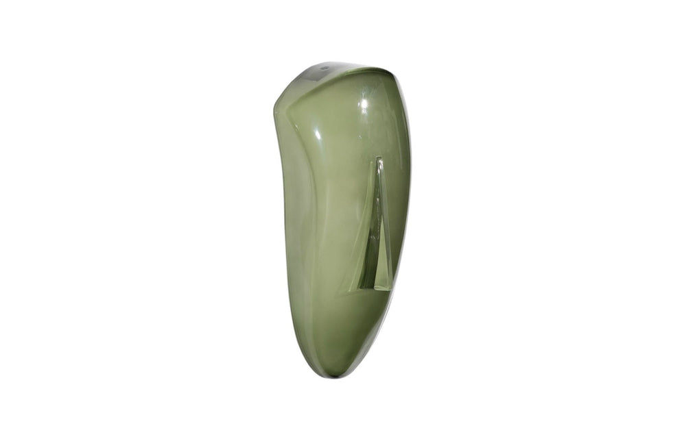 Phillips Collection Classic Convex Cycladic Wall Art - Minimalist Glass Sculpture for Modern Home Decor & Focal Point Green CH119138