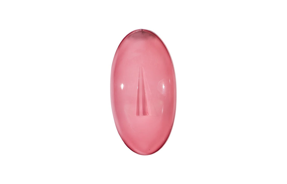 Phillips Collection Oval Cycladic Wall Art - Elegant Glass Sculpture for Modern Spaces, Minimalist Design Accent Piece Pink CH119149