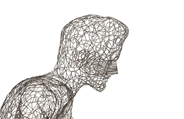 Phillips Collection Crazy Wire Lounging Female Sculpture - Modern Minimalist Accent for Living Spaces & Art Galleries CH64907