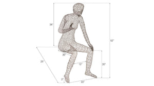 Phillips Collection Crazy Wire Lounging Female Sculpture - Modern Minimalist Accent for Living Spaces & Art Galleries CH64907