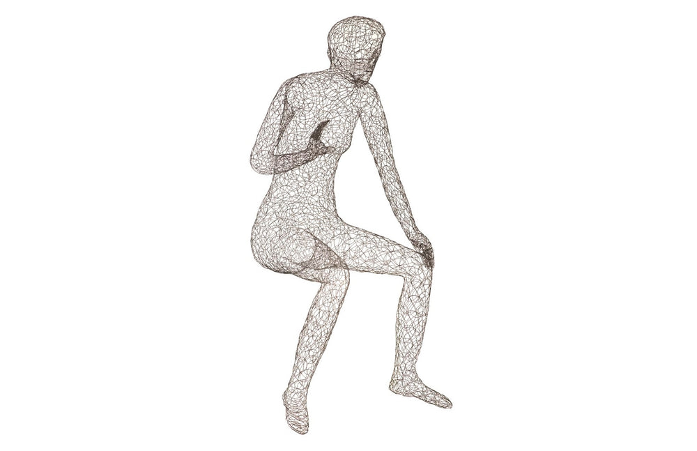 Phillips Collection Crazy Wire Lounging Female Sculpture - Modern Minimalist Accent for Living Spaces & Art Galleries CH64907
