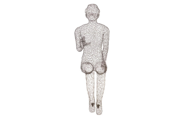 Phillips Collection Crazy Wire Cross-Legged Lounging Female Sculpture – Modern Art Decor for Stylish Interiors and Shelves CH64909