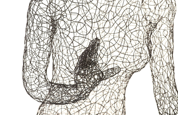 Phillips Collection Crazy Wire Cross-Legged Lounging Female Sculpture – Modern Art Decor for Stylish Interiors and Shelves CH64909