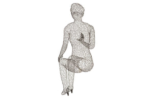 Phillips Collection Crazy Wire Cross-Legged Lounging Female Sculpture – Modern Art Decor for Stylish Interiors and Shelves CH64909