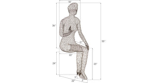 Phillips Collection Crazy Wire Cross-Legged Lounging Female Sculpture – Modern Art Decor for Stylish Interiors and Shelves CH64909