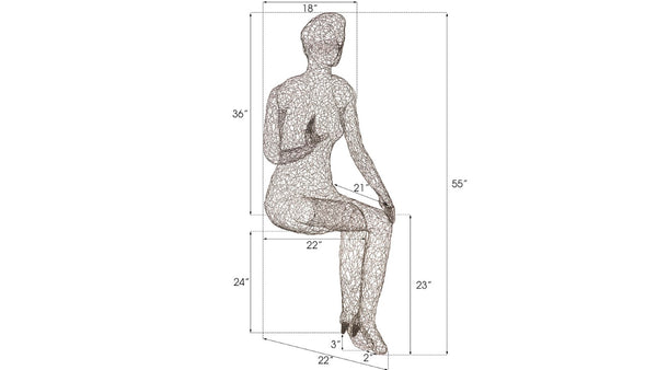 Phillips Collection Crazy Wire Cross-Legged Lounging Female Sculpture – Modern Art Decor for Stylish Interiors and Shelves CH64909