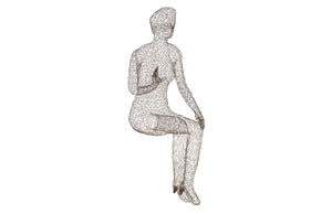 Phillips Collection Crazy Wire Cross-Legged Lounging Female Sculpture – Modern Art Decor for Stylish Interiors and Shelves CH64909