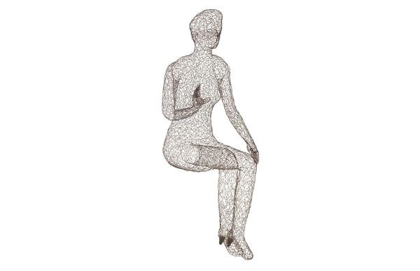 Phillips Collection Crazy Wire Cross-Legged Lounging Female Sculpture – Modern Art Decor for Stylish Interiors and Shelves CH64909