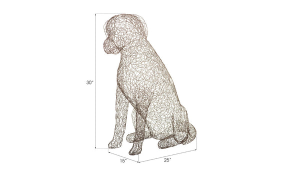 Phillips Collection Crazy Wire Retriever Sculpture – Modern-Organic Black Metal Dog Accent for Home Décor & Style CH65682