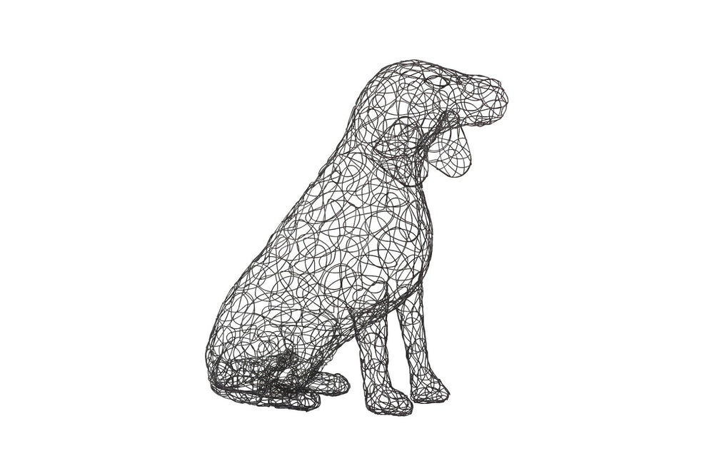 Phillips Collection Crazy Wire Beagle Sculpture - Whimsical Black Metal Accent for Modern Home Decor & Unique Focal Point CH65683