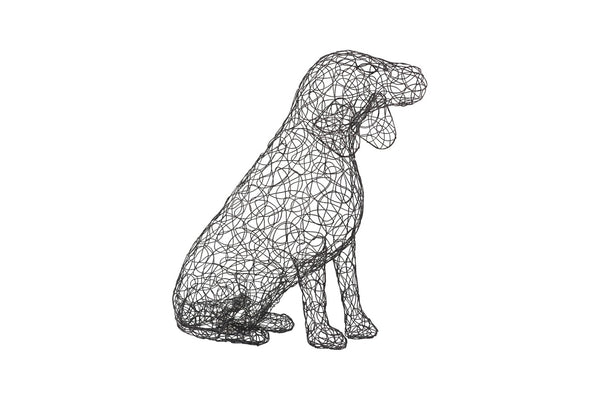 Phillips Collection Crazy Wire Beagle Sculpture - Whimsical Black Metal Accent for Modern Home Decor & Unique Focal Point CH65683