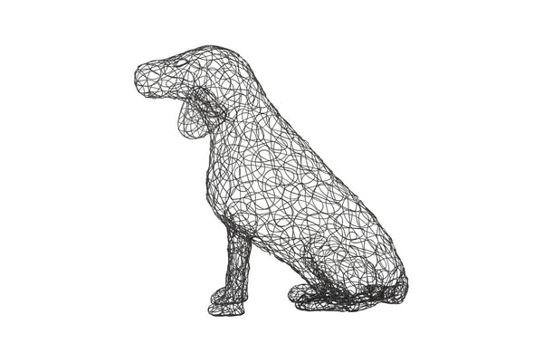 Phillips Collection Crazy Wire Beagle Sculpture - Whimsical Black Metal Accent for Modern Home Decor & Unique Focal Point CH65683