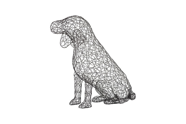 Phillips Collection Crazy Wire Beagle Sculpture - Whimsical Black Metal Accent for Modern Home Decor & Unique Focal Point CH65683