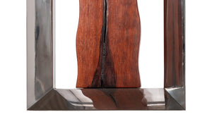 Phillips Collection Slice Chamcha Wood and Silver Frame Wall Art for Modern Organic or Scandinavian Interiors CH66912