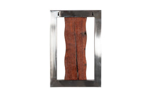 Phillips Collection Slice Chamcha Wood and Silver Frame Wall Art for Modern Organic or Scandinavian Interiors CH66912