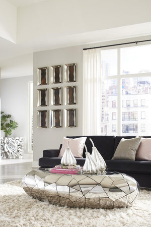 Phillips Collection Slice Chamcha Wood and Silver Frame Wall Art for Modern Organic or Scandinavian Interiors CH66912
