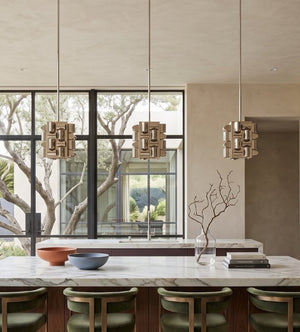 Phillips Collection Arete Cylindrical Pendant Light Polished Stainless Steel for Kitchen Island Dining CH69620