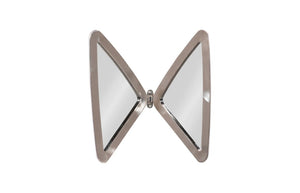 Phillips Collection Butterfly Sculptural Brass Wall Mirror with Ribbed Steel Wings and Organic Modern Appeal Silver CH72533