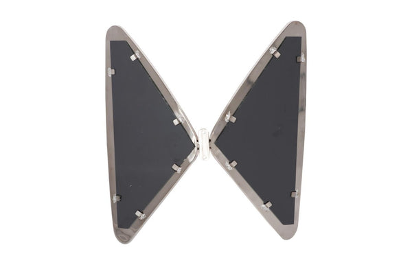 Phillips Collection Butterfly Sculptural Brass Wall Mirror with Ribbed Steel Wings and Organic Modern Appeal Silver CH72533