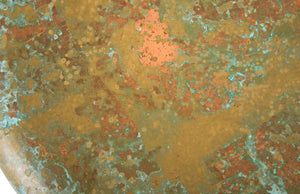 Phillips Collection Button Circular Wall Tile with Copper Leaf Acid Patina and Deep Relief Sculptural Finish CH80696