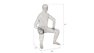 Phillips Collection Crazy Wire Lounging Male Sculpture - Playful Metal Art for Modern Interiors & Sophisticated Spaces CH82089