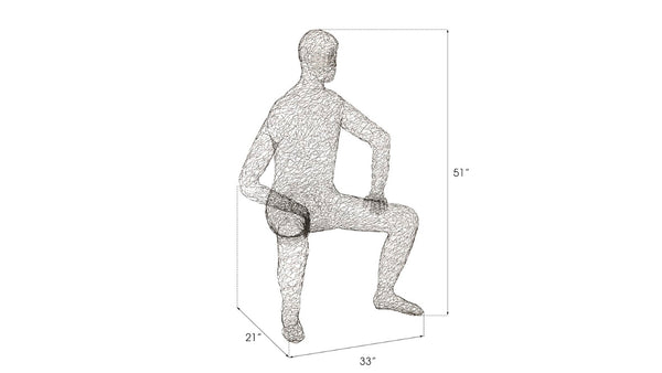 Phillips Collection Crazy Wire Lounging Male Sculpture - Playful Metal Art for Modern Interiors & Sophisticated Spaces CH82089