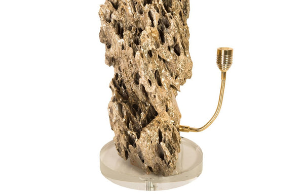 Phillips Collection Stalagmite Polished Brass Table Lamp with Glass Base Sculptural Artisan Lighting CH82554