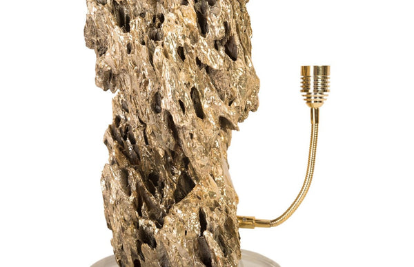 Phillips Collection Stalagmite Polished Brass Table Lamp with Glass Base Sculptural Artisan Lighting CH82554