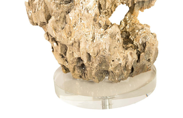 Phillips Collection Stalagmite Polished Brass Table Lamp with Glass Base Sculptural Artisan Lighting CH82554