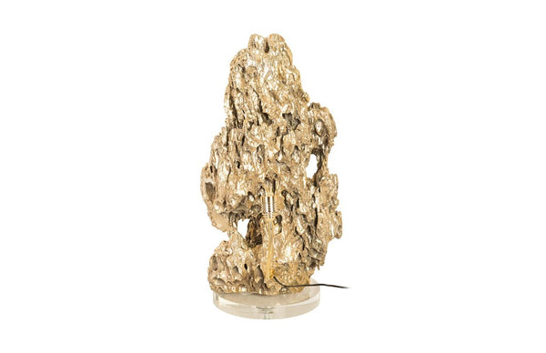 Phillips Collection Stalagmite Polished Brass Table Lamp with Glass Base Sculptural Artisan Lighting CH82554
