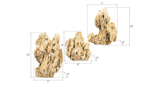 Phillips Collection Stalagmite Brass Plated Genuine Stone Wall Sculptures Set of 3 Organic Modern Decor CH82563