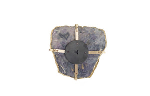 Phillips Collection Gem Wall Tile in Brass Frame - Handcrafted Natural Stone Accent for Modern Interiors and Galleries Purple Quartz CH84025