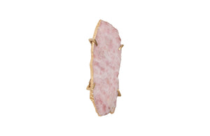 Phillips Collection Gem Wall Tile in Brass Frame - Handcrafted Natural Stone Accent for Modern Interiors and Galleries Rose Quartz CH84026