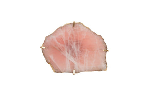 Phillips Collection Gem Wall Tile in Brass Frame - Handcrafted Natural Stone Accent for Modern Interiors and Galleries Rose Quartz CH84026
