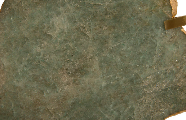 Phillips Collection Gem Wall Tile in Brass Frame - Handcrafted Natural Stone Accent for Modern Interiors and Galleries Green Emerald CH84027
