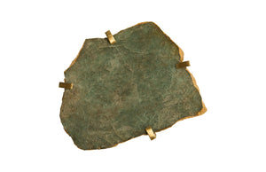 Phillips Collection Gem Wall Tile in Brass Frame - Handcrafted Natural Stone Accent for Modern Interiors and Galleries Green Emerald CH84027