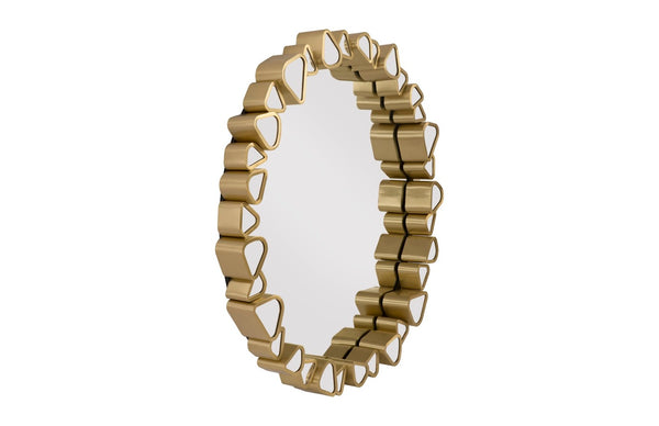 Phillips Collection Pebble Mirror – Modern Organic Design with Brushed Brass Frame for Elegant Home Décor and Style Round CH92434