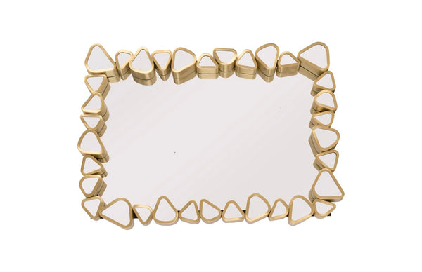Phillips Collection Pebble Mirror – Modern Organic Design with Brushed Brass Frame for Elegant Home Décor and Style Rectangle CH92435