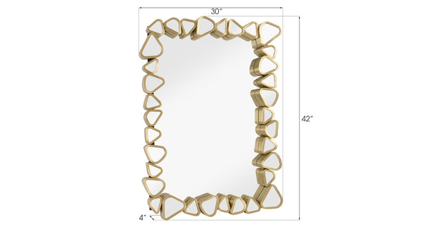 Phillips Collection Pebble Mirror – Modern Organic Design with Brushed Brass Frame for Elegant Home Décor and Style Rectangle CH92435