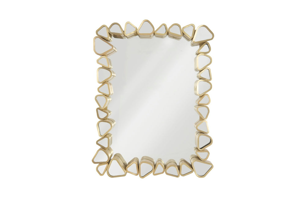Phillips Collection Pebble Mirror – Modern Organic Design with Brushed Brass Frame for Elegant Home Décor and Style Rectangle CH92435